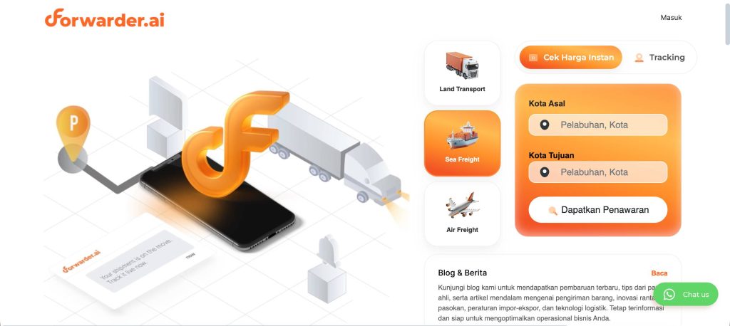 Cek tarif FCL forwarder ai