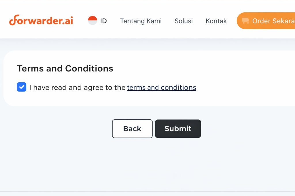 Langkah Booking Pengiriman FCL di Forwarder.ai