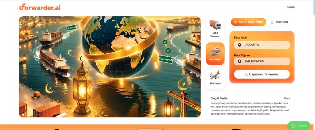 Cek tarif LCL instan